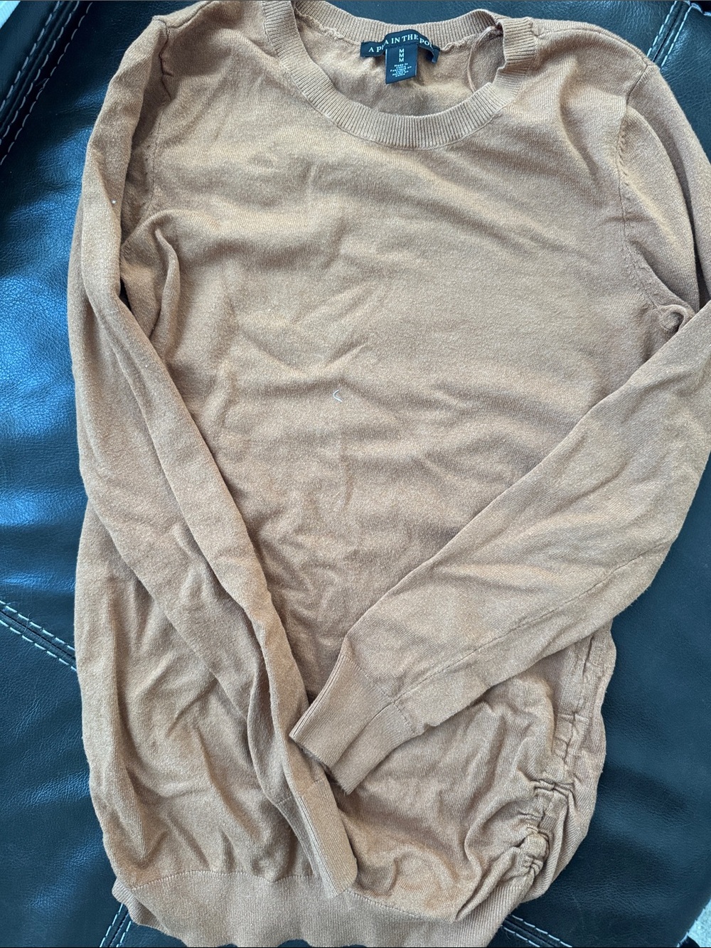 A Pea in the Pod Tan Crewneck Maternity Sweater